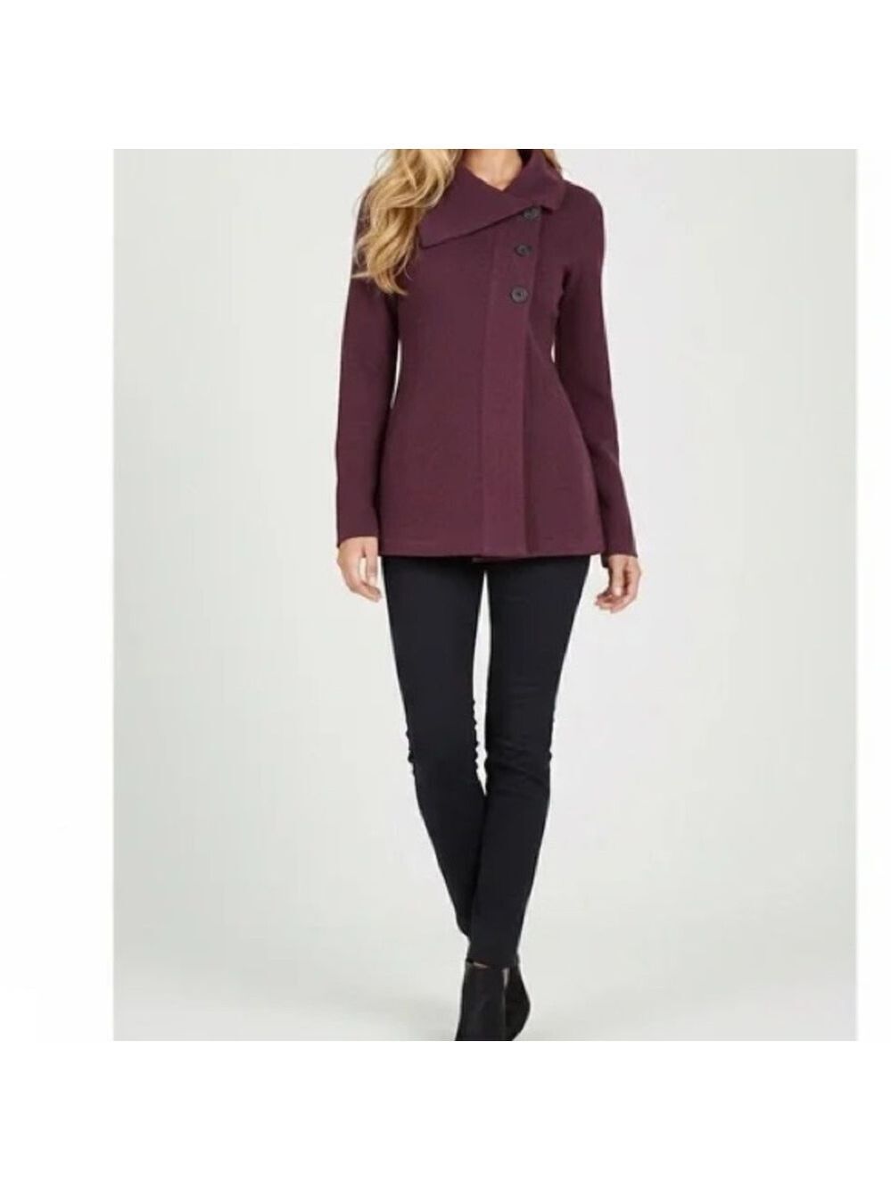 Ibex Reese Pez Cardigan Coatigan Merino Wool Sweater Cardigan Jacket Maroon S